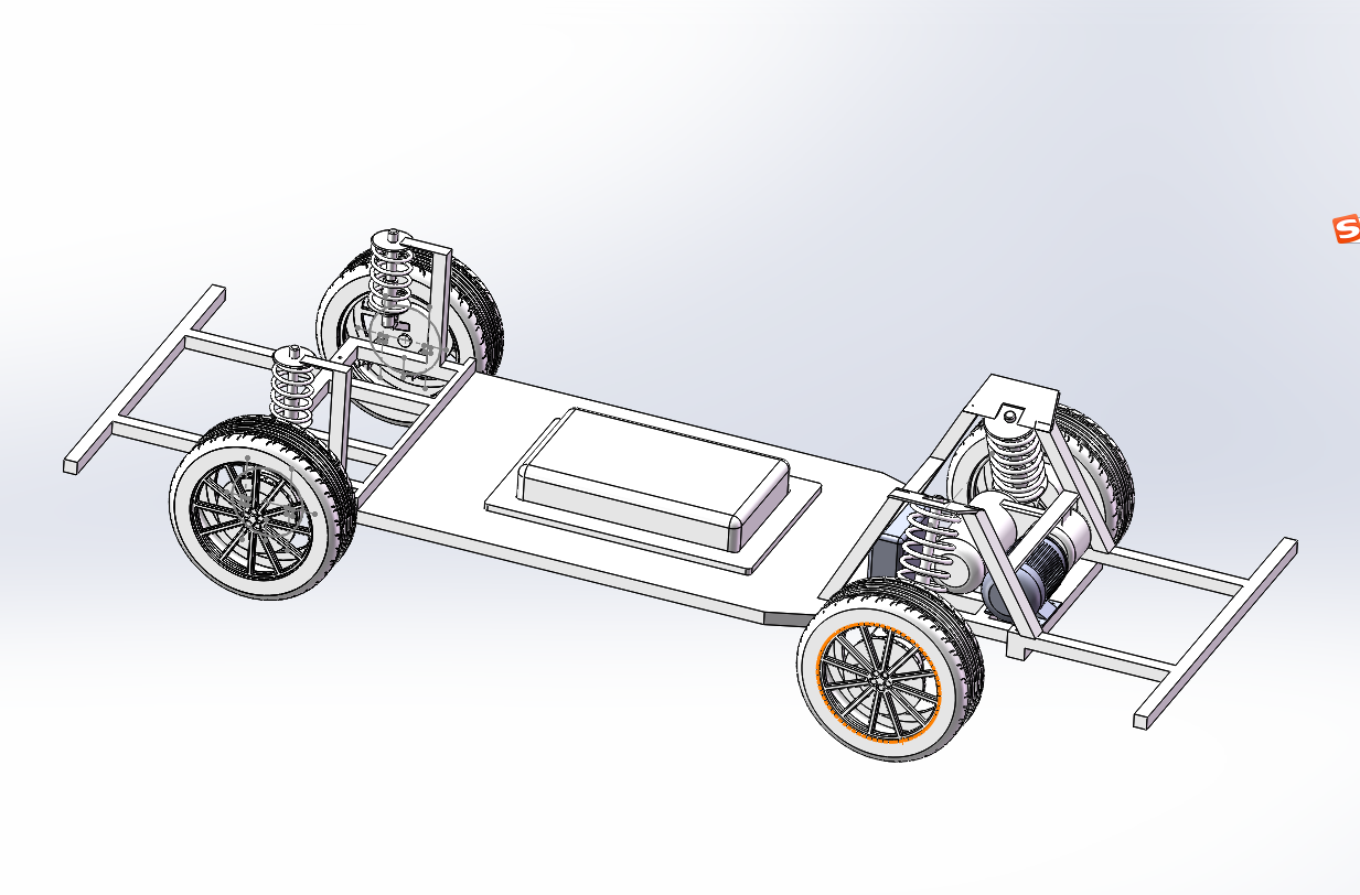 电动汽车底盘三维模型SolidWorks三维模型